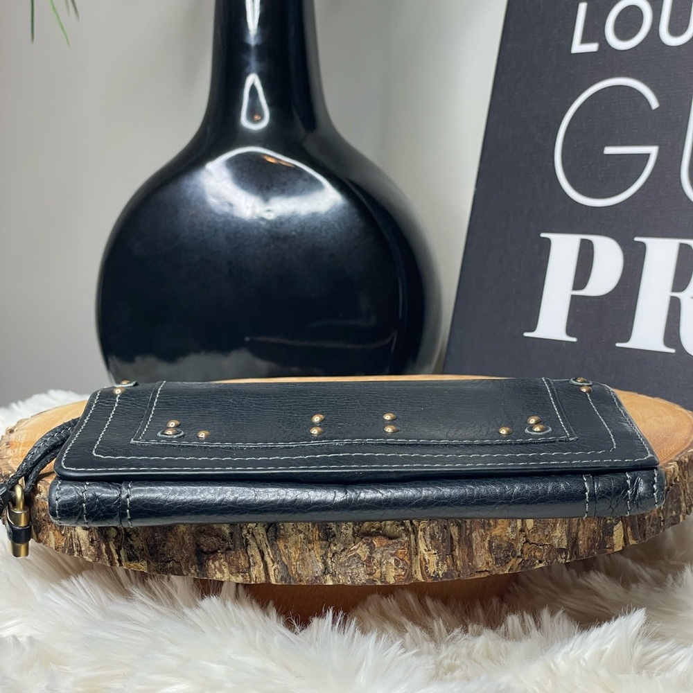 Chloe Paddington Long Black Leather Wallet with Gold Studs - Picture 12 of 12